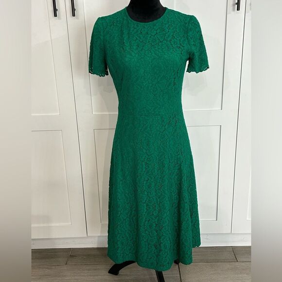 Ralph Lauren Charley Lace Green Midi Dress - SZ 2 - EUC - Picture 2 of 7